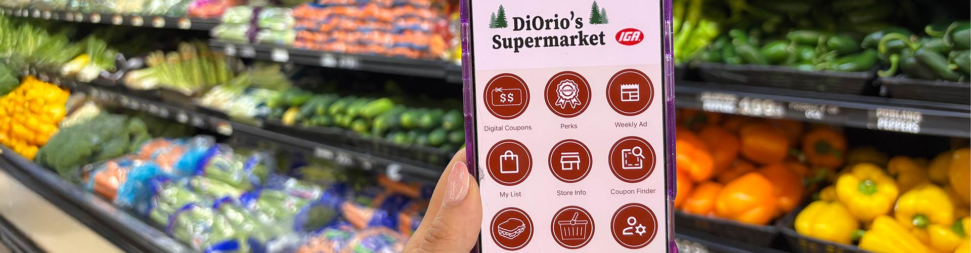Couple picking produce in grocery store