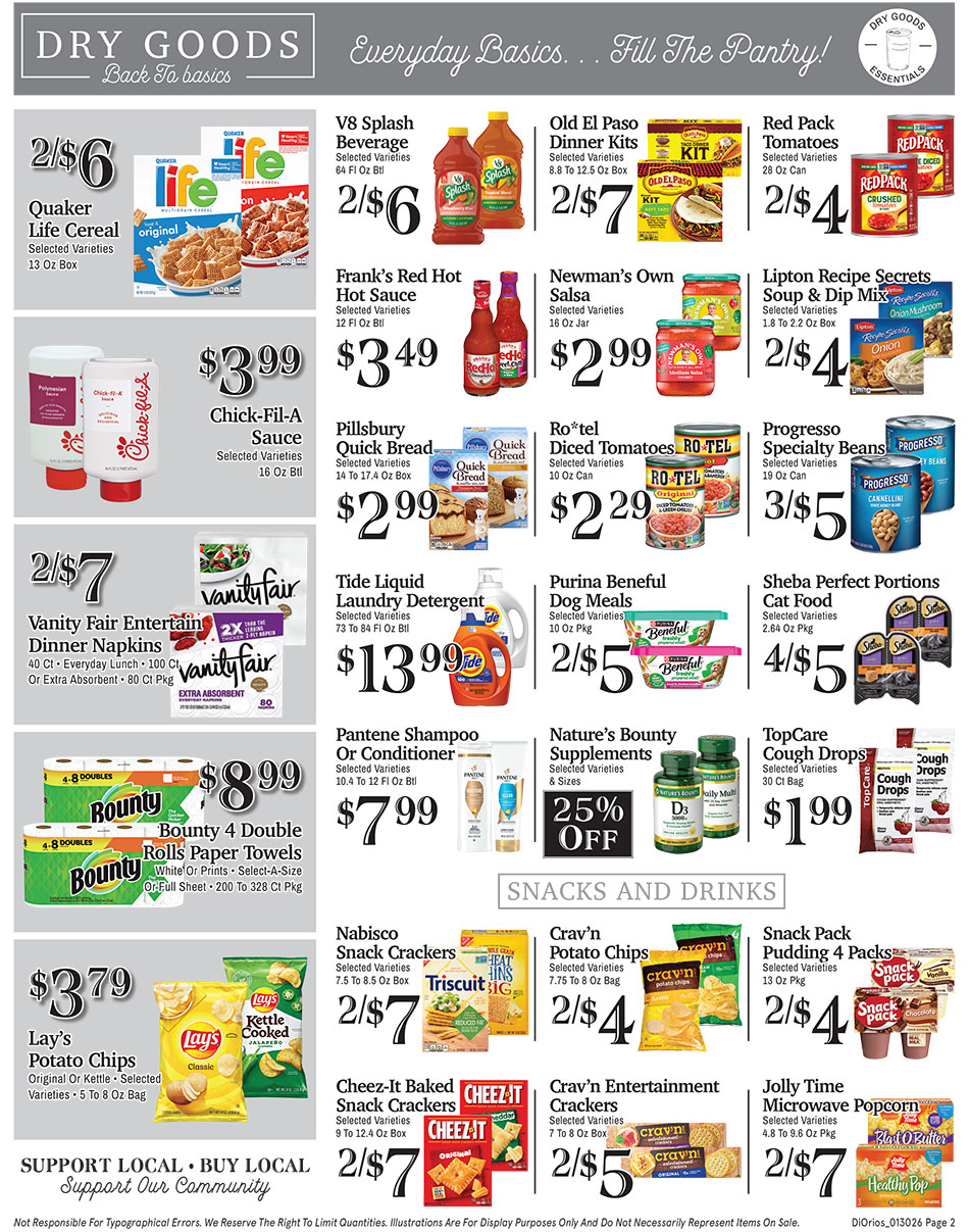 Weekly ad page 2. Call 315-369-3131 with questions