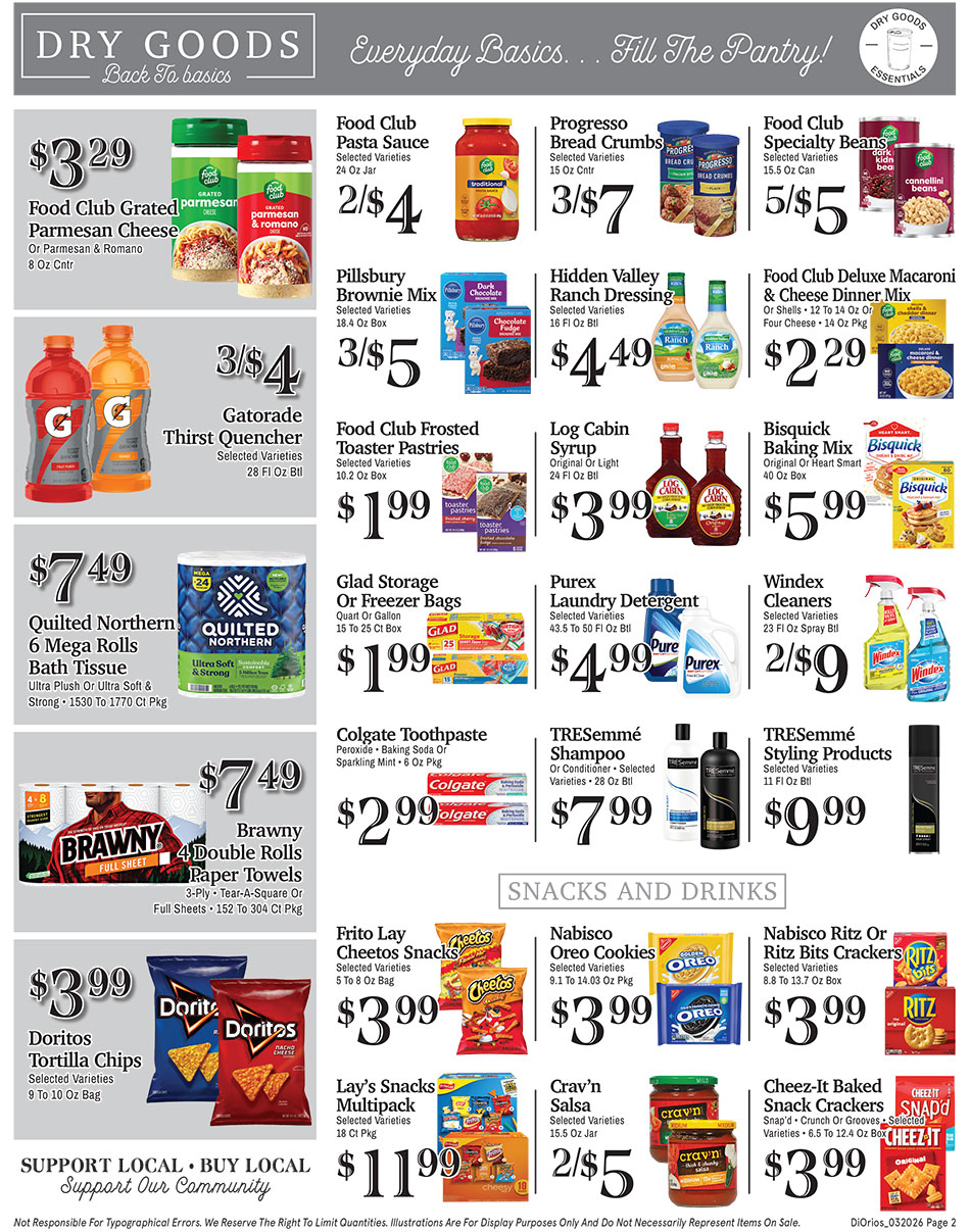 Weekly ad page 2. Call 315-369-3131 with questions