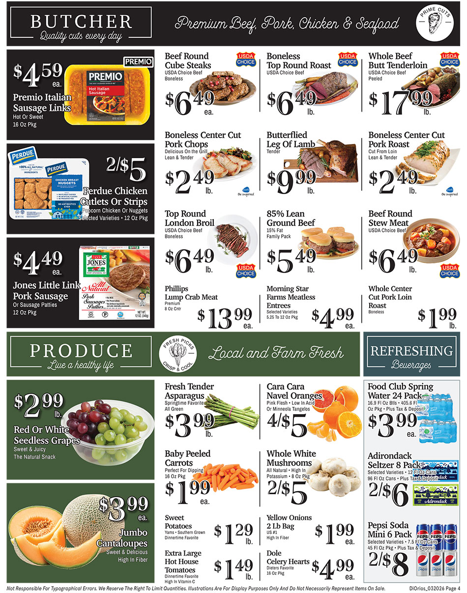 Weekly ad page 4. Call 315-369-3131 with questions