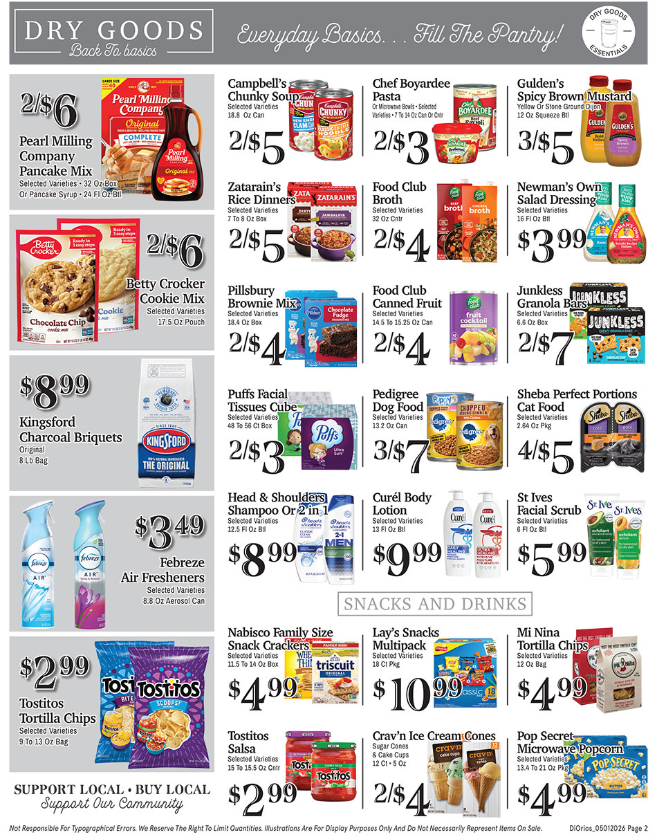 Weekly ad page 2. Call 315-369-3131 with questions