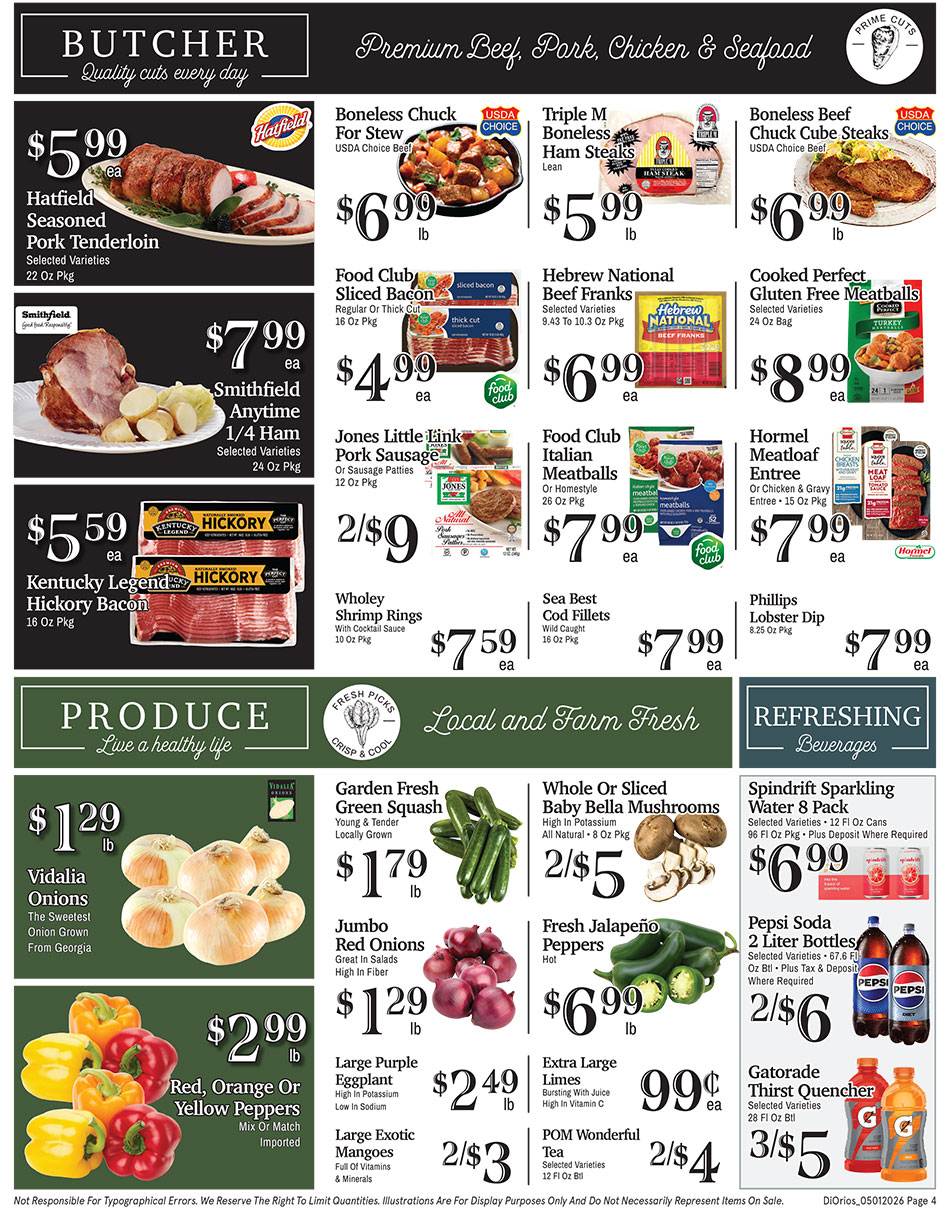 Weekly ad page 4. Call 315-369-3131 with questions