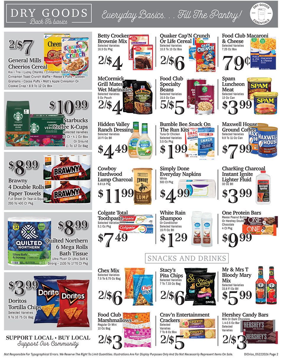 Weekly ad page 2. Call 315-369-3131 with questions