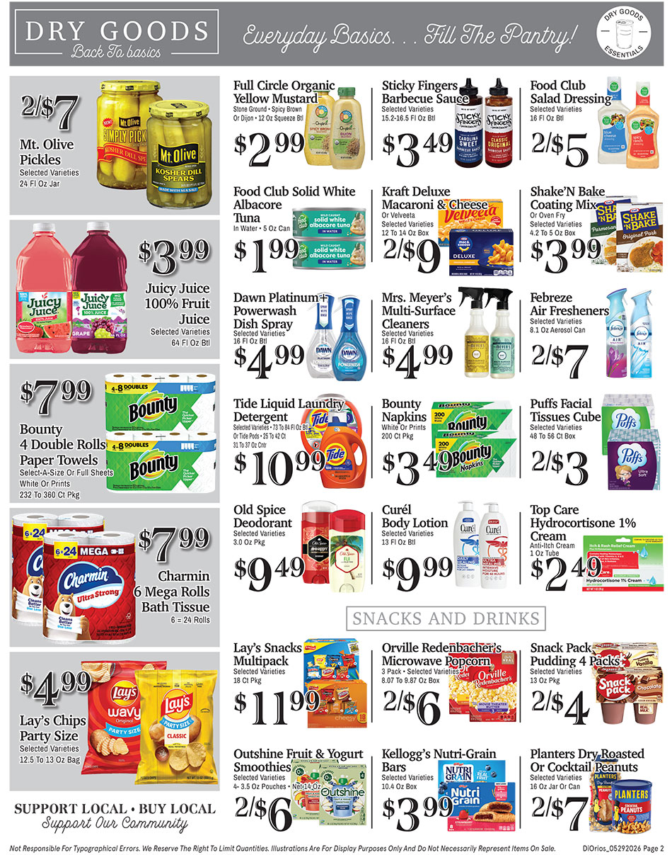 Weekly ad page 2. Call 315-369-3131 with questions