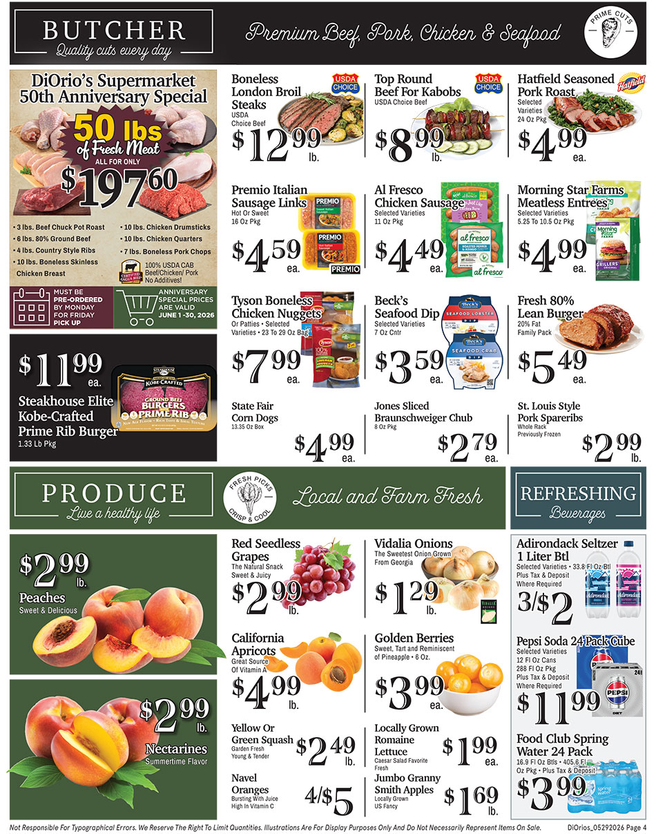 Weekly ad page 4. Call 315-369-3131 with questions