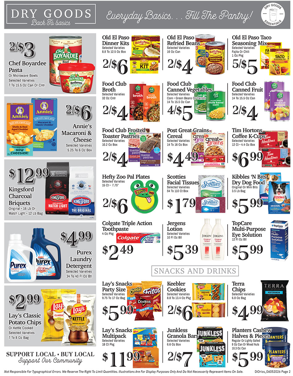 Weekly ad page 2. Call 315-369-3131 with questions
