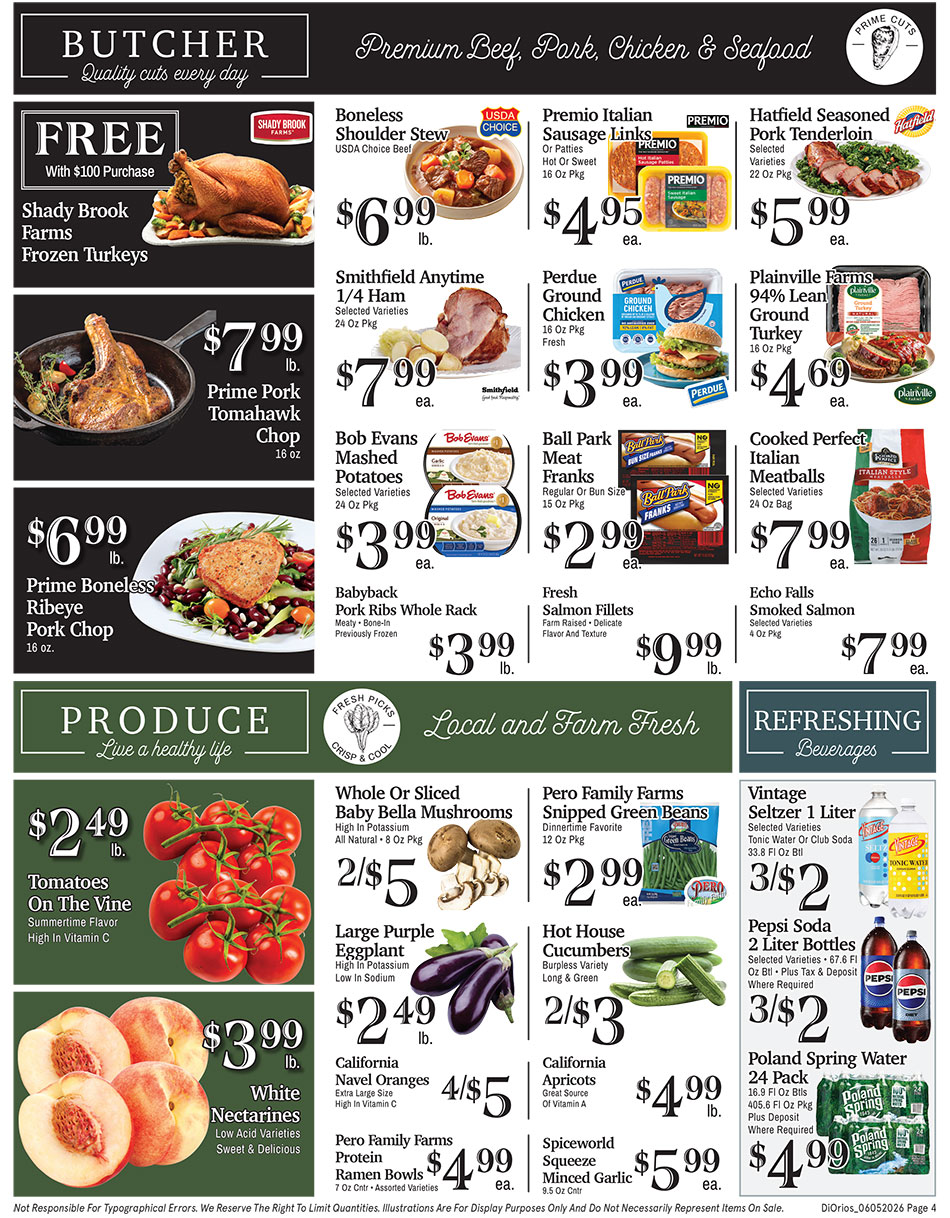 Weekly ad page 4. Call 315-369-3131 with questions