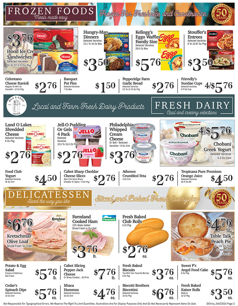 Weekly ad page 3. Call 315-369-3131 with questions