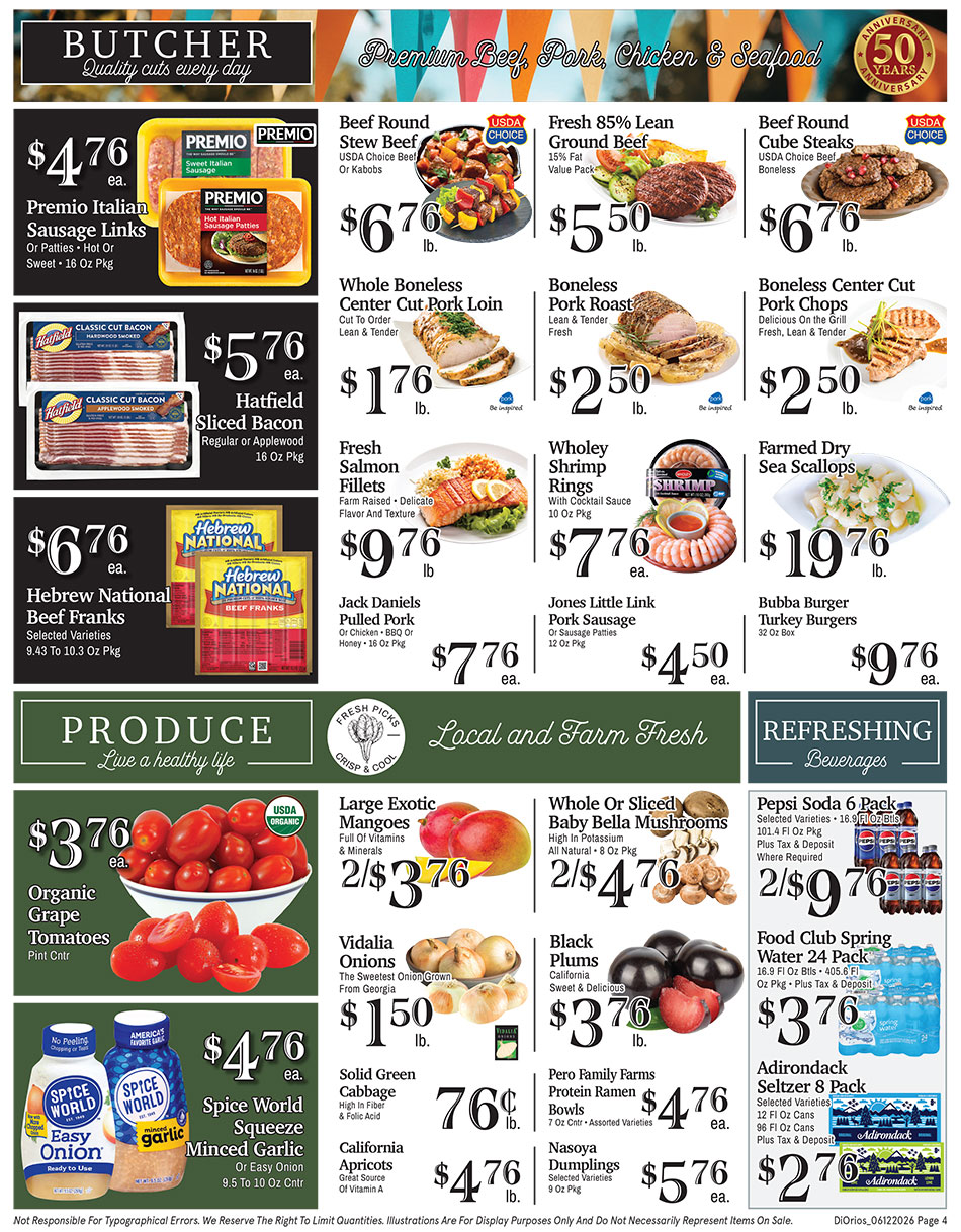 Weekly ad page 4. Call 315-369-3131 with questions