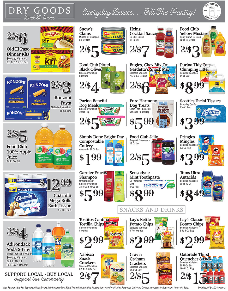 Weekly ad page 2. Call 315-369-3131 with questions