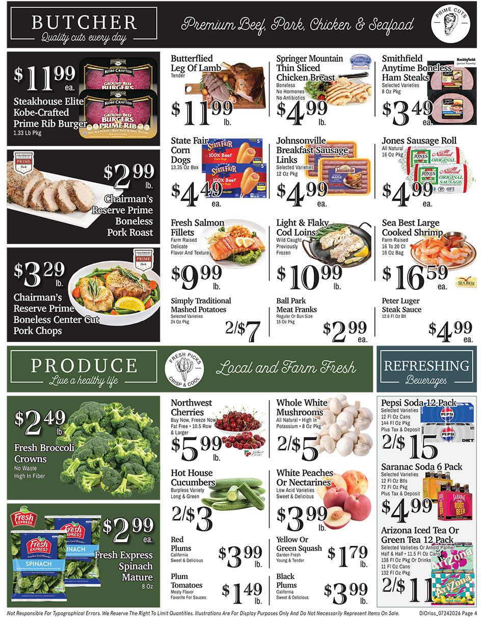 Weekly ad page 4. Call 315-369-3131 with questions