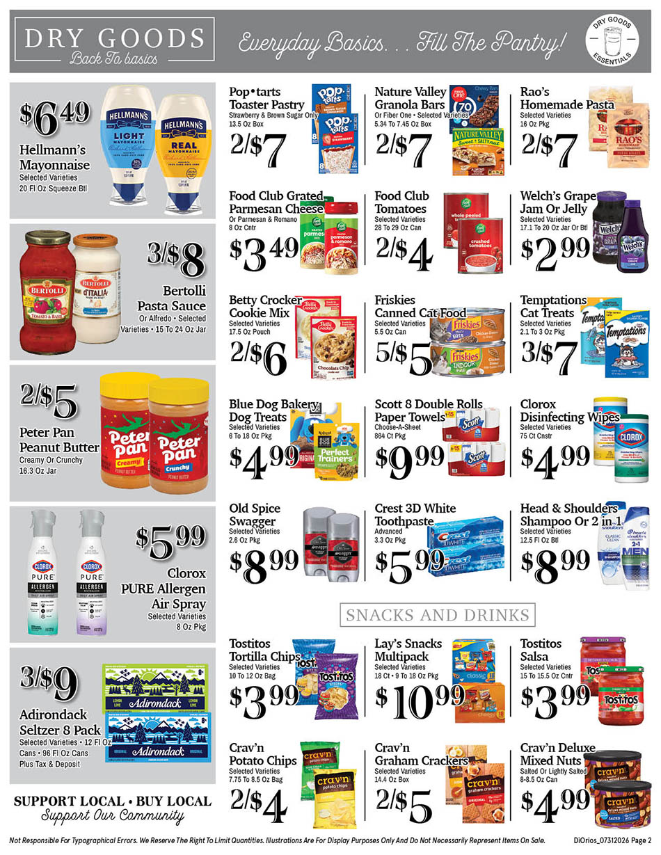 Weekly ad page 2. Call 315-369-3131 with questions