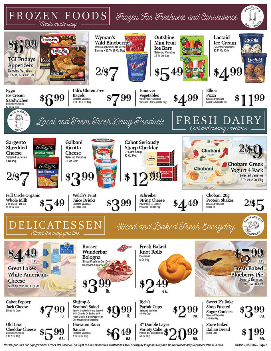 Weekly ad page 3. Call 315-369-3131 with questions