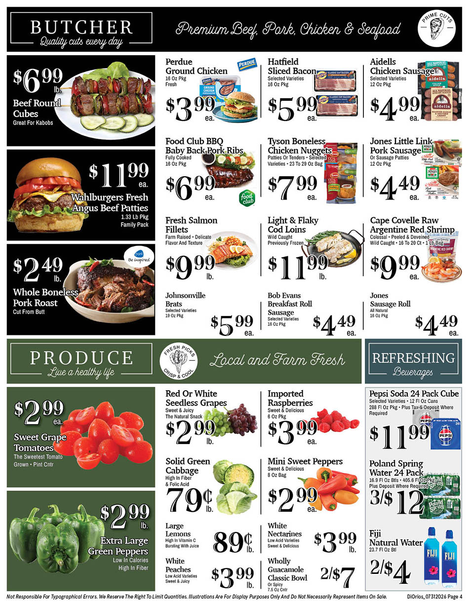 Weekly ad page 4. Call 315-369-3131 with questions