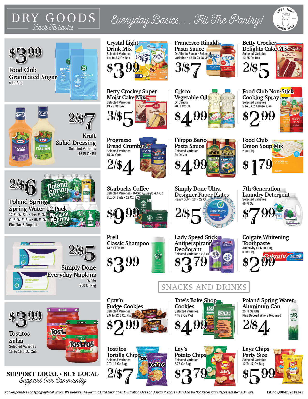 Weekly ad page 2. Call 315-369-3131 with questions