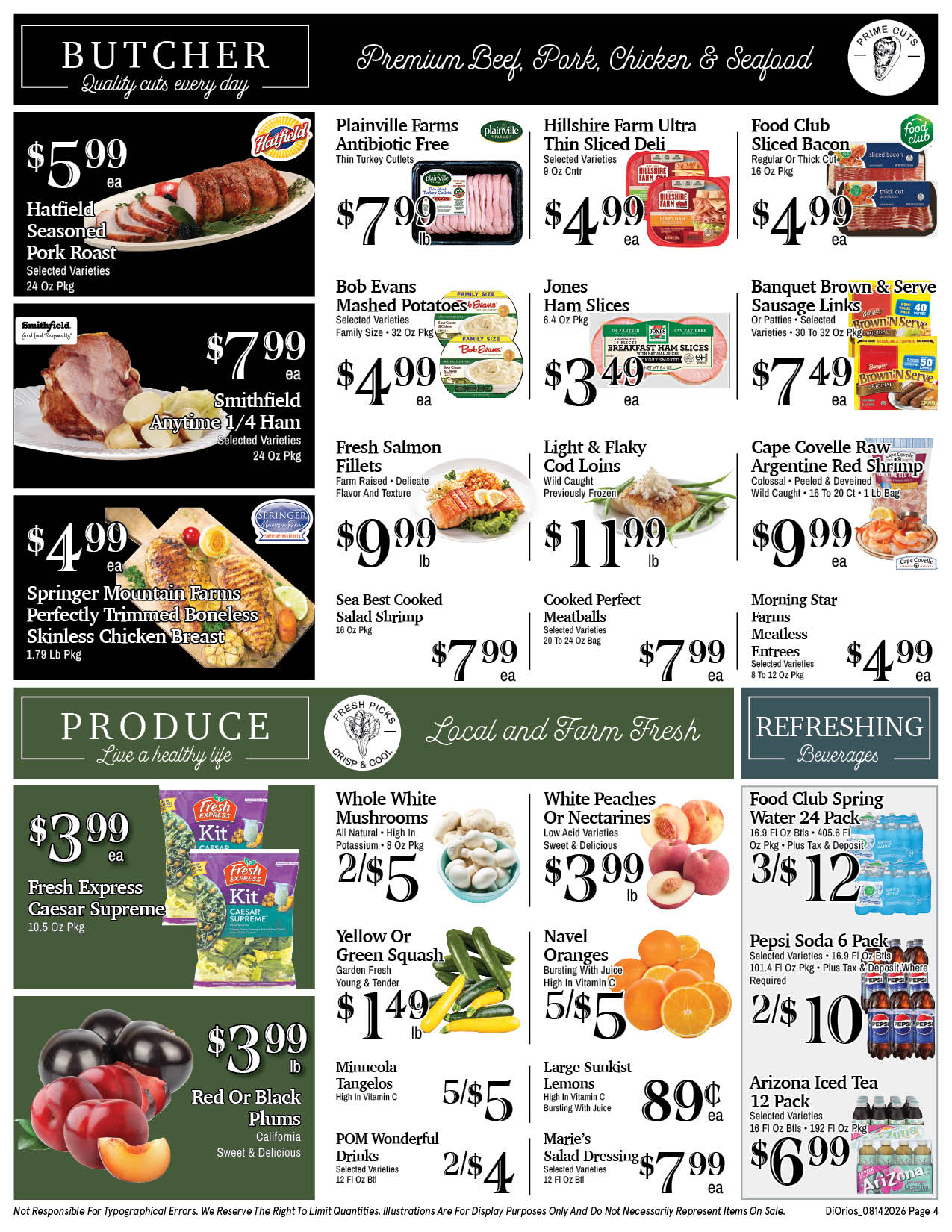 Weekly ad page 4. Call 315-369-3131 with questions