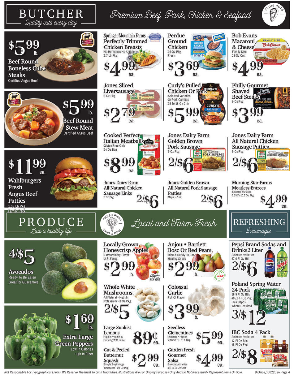 Weekly ad page 4. Call 315-369-3131 with questions