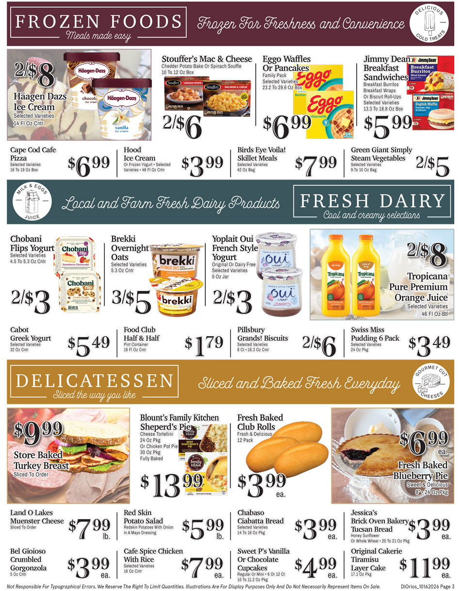 Weekly ad page 3. Call 315-369-3131 with questions