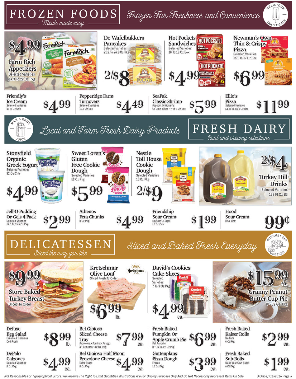 Weekly ad page 3. Call 315-369-3131 with questions